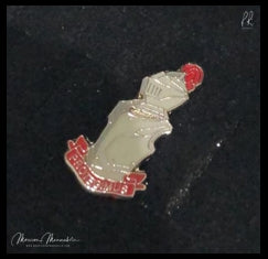 Protegimus lapel pin (Red and Grey)