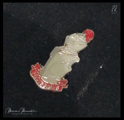 Protegimus lapel pin (Red and Grey)